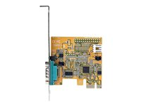StarTech.com PCI Express Serial Card, PCIe to RS232 (DB9) Serial Interface Card, PC Serial Card with 16C1050 UART, Standard or Low Profile Brackets, COM Retention, For Windows & Linux - PCIe to DB9 Card (11050-PC-SERIAL-CARD) - Seriell adapter - PCIe 2.0 lav profil - RS-232 x 1 - gul 11050-PC-SERIAL-CARD