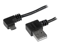 StarTech.com 1m 3 ft Micro-USB Cable with Right-Angled Connectors - M/M - USB A to Micro B Cable - 3ft Right Angle Micro USB Cable (USB2AUB2RA1M) - USB-kabel - Micro-USB type B (hann) til USB (hann) - USB 2.0 - 1 m - høyrevinklet kontakt - svart - for P/N: USB2PCARBK, USB2PCARBKS, USBEXTAA10BK, USBEXTAA6BK, USBLT2PCARW, USBUB2PCARB USB2AUB2RA1M
