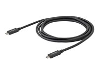 StarTech.com USB C to UCB C Cable - 0.5m - Short - M/M - USB 3.1 (10Gbps) - USB C Charging Cable - USB Type C Cable - USB-C to USB-C Cable (USB31CC50CM) - USB-kabel - 24 pin USB-C (hann) rett til 24 pin USB-C (hann) rett - USB 3.1 Gen 2 / Thunderbolt 3 / DisplayPort 1.2 - 50 cm - 4K-støtte - svart - for P/N: HB31C2A2CB, HB31C3A1CS, HB31C4AS, M2E1BRU31C, PEXUSB311AC3, SV211HDUC, SV221HUC4K USB31CC50CM
