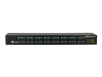 StarTech.com USB to Serial Hub - 16 Port - COM Port Retention - Rack Mount and Daisy Chainable - FTDI USB to RS232 Hub (ICUSB23216FD) - Seriell adapter - USB 2.0 - RS-232 x 16 - svart ICUSB23216FD