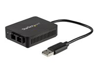 StarTech.com USB to Fiber Optic Converter, 100Mbps, USB 2.0 to Fiber Network Adapter, 100BASE-FX SC Female Duplex Multimode Fiber/MMF Compatible, 2Km, Compact USB to Fiber LAN Adapter - USB to LAN Adapter (US100A20FXSC) - Nettverksadapter - USB 2.0 - 100Base-FX/100Base-SC x 1 - 1310 nm - svart US100A20FXSC
