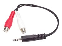 StarTech.com 6in Stereo Audio Y-Cable - 3.5mm Male to 2x RCA Female - Headphone Jack to RCA - Computer / MP3 to Stereo 1x Mini-Jack 2x RCA (MUMFRCA) - Lydkabel - RCA x 2 hunn til mini-phone stereo 3.5 mm hann - 15.24 cm - svart - for P/N: PEXSOUND7CH, SV411KUSB MUMFRCA