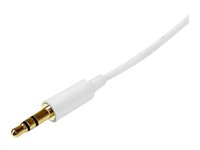 StarTech.com 2m White Slim 3.5mm Stereo Audio Cable - 3.5mm Audio Aux Stereo - Male to Male Headphone Cable - 2x 3.5mm Mini Jack (M) White (MU2MMMSWH) - Lydkabel - mini-phone stereo 3.5 mm hann til mini-phone stereo 3.5 mm hann - 2 m - hvit MU2MMMSWH