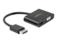 StarTech.com DisplayPort to HDMI VGA Adapter, DisplayPort 1.2 HBR2 to HDMI 2.0 (4K 60Hz) or VGA 1080p Converter Dongle, DP to HDMI or VGA Monitor Adapter, Digital Video Display Adapter - Multiport Video Dongle (DP2VGAHD20) - Video adapter - DisplayPort hann til HD-15 (VGA), HDMI hunn - 23.2 cm - svart - 4K-støtte DP2VGAHD20