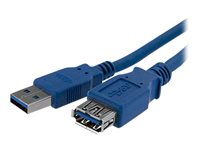 StarTech.com 1m Blue SuperSpeed USB 3.0 Extension Cable A to A - Male to Female USB 3 Extension Cable Cord 1 m (USB3SEXT1M) - USB-forlengelseskabel - USB-type A (hann) til USB-type A (hunn) - USB 3.0 - 1 m - svart - for P/N: 2SD4FCRU3, CFASTRWU3, HB30A4AIB, HB30C4AIB, HB31C4AB, MSDREADU3CA, USB3SAA3MBK USB3SEXT1M