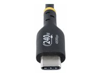 StarTech.com 3m USB C Charging Cable, USB-IF Certified USB-C Cable, 240W - USB-kabel - 24 pin USB-C (hann) til 24 pin USB-C (hann) - USB 2.0 - 48 V - 5 A - 3 m - utvidet effektområde (EPR), støtte for Power Delivery 3,1, halogenfri, passiv - svart USB2EPR3M