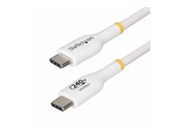 StarTech.com 3m USB C Charging Cable, USB-IF Certified USB-C Cable, 240W - USB-kabel - 24 pin USB-C (hann) til 24 pin USB-C (hann) - USB 2.0 - 48 V - 5 A - 3 m - USB Power Delivery (240 W), utvidet effektområde (EPR), støtte for Power Delivery 3,1, halogenfri, passiv - hvit USB2EPR3MW