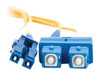 C2G LC-SC 9/125 OS1 Duplex Singlemode PVC Fiber Optic Cable (LSZH) - Koblingskabel - SC-enkeltmodus (hann) til LC-enkeltmodus (hann) - 2 m - 2 m - fiberoptisk - dupleks - 9 / 125 micron - OS1 - halogenfri - gul 85587