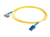 C2G LC-ST 9/125 OS1 Duplex Singlemode PVC Fiber Optic Cable (LSZH) - Koblingskabel - ST-enkeltmodus (hann) til LC-enkeltmodus (hann) - 1 m - 1 m - fiberoptisk - dupleks - 9 / 125 micron - OS1 - halogenfri - gul 85595