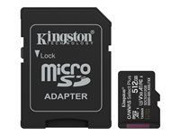 Kingston Canvas Select Plus - Flashminnekort (microSDXC til SD-adapter inkludert) - 512 GB - A1 / Video Class V30 / UHS Class 3 / Class10 - microSDXC UHS-I SDCS3/512GB
