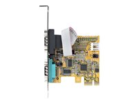 StarTech.com 2-Port PCI Express Serial Card, Dual Port PCIe to RS232 (DB9) Serial Interface Card, 16C1050 UART, Standard or Low Profile Brackets, COM Retention, For Windows & Linux - PCIe to Dual DB9 Card (21050-PC-SERIAL-CARD) - Seriell adapter - PCIe 2.0 lav profil - RS-232 x 2 - gul 21050-PC-SERIAL-CARD
