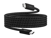 Belkin BoostCharge - USB-kabel - USB-C (hann) til USB-C (hann) - DC 48 V - 5 A - 1.5 m - USB Power Delivery (240 W), flettet kabel - svart (en pakke 2) BBD009HQ05BK2PK