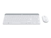 Logitech Slim Wireless Combo MK470 - Tastatur- og mussett - trådløs - 2.4 GHz - Nordisk - elfenbenshvit 920-009201