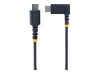 StarTech.com 3ft (1m) USB C Charging Cable Right Angle, 60W PD 3A, Heavy Duty Fast Charge USB-C Cable, USB 2.0 Type-C, Durable and Rugged Aramid Fiber, S20/iPad/Pixel - High Quality USB Charging Cord (R2CCR-1M-USB-CABLE) - USB-kabel - USB-C (hann) rett til USB-C (hann) rettvinklet - USB 2.0 - 3 A - 1 m - svart R2CCR-1M-USB-CABLE