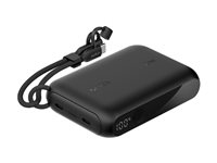 Belkin BoostCharge - Strømbank - med skjerm - 10000 mAh - 20 watt - PD, Fast Charge - 2 utgangskontakter (USB-C) - på kabel: USB-C - svart BPB027HQBK