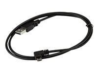 StarTech.com 1m 3 ft Micro-USB Charge-and-Sync Cable - Right-Angle Micro-USB - M/M - USB to Micro USB Charging Cable - 30/24 AWG (USBAUB1MRA) - USB-kabel - Micro-USB type B (hann) til USB (hann) - USB 2.0 - 1 m - høyrevinklet kontakt - svart - for P/N: USB2PCARBK, USB2PCARBKS, USBEXTAA10BK, USBEXTAA6BK, USBLT2PCARW, USBUB2PCARB USBAUB1MRA