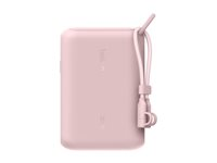Belkin BoostCharge - Strømbank - med skjerm - 10000 mAh - 20 watt - PD - 2 utgangskontakter (USB-C) - på kabel: USB-C - rosa BPB027HQPK
