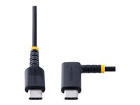 StarTech.com 3ft (1m) USB C Charging Cable Right Angle, 60W PD 3A, Heavy Duty Fast Charge USB-C Cable, USB 2.0 Type-C, Durable and Rugged Aramid Fiber, S20/iPad/Pixel - High Quality USB Charging Cord (R2CCR-1M-USB-CABLE) - USB-kabel - 24 pin USB-C (hann) rett til 24 pin USB-C (hann) rettvinklet - USB 2.0 - 3 A - 1 m - svart R2CCR-1M-USB-CABLE