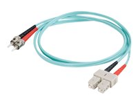 C2G SC-ST 10Gb 50/125 OM3 Duplex Multimode PVC Fiber Optic Cable (LSZH) - Nettverkskabel - ST flermodus (hann) til SC flermodus (hann) - 2 m - 2 m - fiberoptisk - dupleks - 50 / 125 mikroner - OM3 - halogenfri - akvamarin 85523