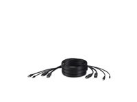 Belkin Secure KVM Combo Cable - Tastatur / video / mus / lydkabel - TAA-samsvar - DisplayPort, USB, minijakk (hann) til DisplayPort, USB-type B, mini-phone stereo 3.5 mm (hann) - 3.04 m - svart F1D9020B10T