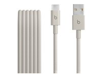 Beats - USB-kabel - USB (hann) til 24 pin USB-C (hann) - USB 2.0 - 1.5 m - flettet kabel, forsterket design, USB Fast Charge (15W) - overspenningsstein MDGJ4ZM/A