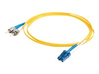 C2G LC-ST 9/125 OS1 Duplex Singlemode PVC Fiber Optic Cable (LSZH) - Koblingskabel - ST-enkeltmodus (hann) til LC-enkeltmodus (hann) - 3 m - 3 m - fiberoptisk - dupleks - 9 / 125 micron - OS1 - halogenfri - gul 85597