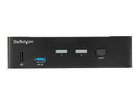 StarTech.com 2 Port DisplayPort KVM Switch, 4K 60Hz, Single Display, Dual Port UHD DP 1.2 USB KVM Switch with Integrated USB 3.0 Hub and Audio, Dell, HP, Apple, Lenovo, TAA Compliant - Keyboard/Video/Mouse Switch (SV231DPU34K) - KVM / lyd / USB-svitsj - 2 x KVM/lyd/USB - stasjonær - TAA-samsvar SV231DPU34K