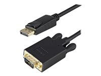 StarTech.com 3ft DisplayPort to VGA Adapter Cable - 1920x1200 - Active DisplayPort (DP) Computer or Laptop to VGA Monitor or TV Display (DP2VGAMM3B) - Adapterkabel - DisplayPort (hann) låst til HD-15 (VGA) (hann) - DisplayPort 1.2 - 1 m - aktiv, 2048 x 1280-støtte 60 Hz - svart DP2VGAMM3B