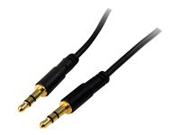 StarTech.com 15 ft. (4.6 m) 3.5mm Audio Cable - 3.5mm Slim Audio Cable - Gold Plated Connectors - Male/Male - Aux Cable (MU15MMS) - Lydkabel - mini-phone stereo 3.5 mm hann til mini-phone stereo 3.5 mm hann - 4.6 m - svart - for P/N: KITBXAVHDPEU, KITBXAVHDPNA, KITBXAVHDPUK, KITBXDOCKPEU, KITBXDOCKPNA, KITBXDOCKPUK MU15MMS