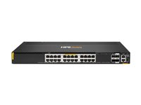 HPE Aruba Networking 6300M 24p Smart Rate 1G/2.5G/5G Class6 PoE 4p SFP56 50G TAA Switch - Switch - Max. Stacking Distance 10 km - L3 - Styrt - 48 x 100/1000/2.5G/5G (4PPoE) + 4 x 1 Gigabit / 10 Gigabit / 25 Gigabit / 50 Gigabit SFP56 (opplink / stabling) - front og side til bakside - rackmonterbar - 4PPoE (1440 W) - TAA-samsvar S0G05A