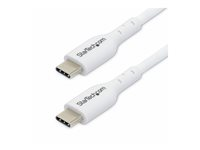 StarTech.com 3m White USB-C Charging Cable, USB C Cable, 60W 3A PD - USB-kabel - 24 pin USB-C (hann) til 24 pin USB-C (hann) - USB 2.0 - 5 / 9 / 12 / 15 / 20 V - 3 A - 3 m - USB Power Delivery (60W), støtte for Power Delivery 2,0, halogenfri, passiv - hvit USB2CC3MWHE