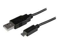 StarTech.com 15cm 6in Mobile Charge Sync USB to Slim Micro USB Cable for Phones & Tablets A to Micro B - M/M - Thin Micro USB Charge Cable (USBAUB15CMBK) - USB-kabel - Micro-USB type B (hann) til USB (hann) - USB 2.0 - 15 cm - svart - for P/N: CMDPHD2HD, DPMDPHD2HD, ST4CU424, ST4CU424EU, ST4CU424UK, ST8CU824, USBAUBSCHM USBAUB15CMBK