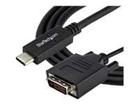 StarTech.com 3.3 ft / 1 m USB-C to DVI Cable - USB Type-C Video Adapter Cable - 1920 x 1200 - Black (CDP2DVIMM1MB) - USB / DVI-kabel - USB-C (hann) til DVI-D (hann) - Thunderbolt 3 / USB 3.1 - 1 m - 1920 x 1200 (WUXGA)-støtte - svart - for P/N: TB4CDOCK CDP2DVIMM1MB