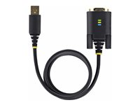 StarTech.com 3ft (1m) USB to Serial Adapter Cable, Interchangeable DB9 Screws/Nuts, COM Retention, USB-A to DB9 RS232, FTDI IC, Level-4 ESD Protection, Windows/macOS/ChromeOS/Linux - Rugged TPE Construction (1P3FFCB-USB-SERIAL) - USB / seriell-kabel - USB (hann) til DB-9 (hann) - 1 m - svart 1P3FFCB-USB-SERIAL