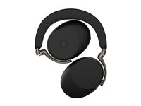 Jabra Evolve3 85 MS - Hodesett - full størrelse - Bluetooth - kablet, trådløs - aktiv støydemping - USB-A via Bluetooth-adapter, 3,5 mm jakk - lydisolerende - svart - med trådløs ladepute - Certified for Microsoft Teams 38599-999-989