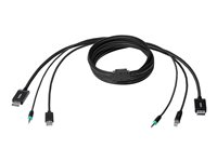 Belkin Secure KVM Combo Cable - Tastatur / video / mus / lydkabel - TAA-samsvar - DisplayPort, USB, minijakk (hann) til DisplayPort, USB-type B, mini-phone stereo 3.5 mm (hann) - 1.83 m - svart F1D9019B06T