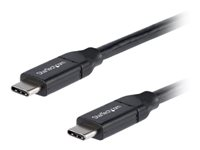 StarTech.com USB C to USB C Cable - 1.5 ft / 0.5m - 5A PD - White - USB 2.0 - USB-IF Certified - USB Type C Cable - USB C Charging Cable (USB2C5C50CM) - USB-kabel - 24 pin USB-C (hann) til 24 pin USB-C (hann) - Thunderbolt 3 / USB 2.0 - 5 A - 50 cm - svart USB2C5C50CM