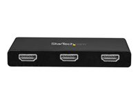StarTech.com 3-Port Multi Monitor Adapter, USB-C to 3x HDMI Video Splitter, USB Type-C DP 1.2 Alt Mode to HDMI MST Hub, Dual 4K 30Hz or Triple 1080p, Thunderbolt 3 Compatible, Windows Only - Multi Stream Transport (MSTCDP123HD) - Video adapter - 24 pin USB-C hann til HDMI hunn - 30 cm - svart - 4 K 30 Hz (3840 x 2160) støtte - for P/N: TB33A1C MSTCDP123HD