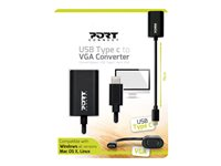 PORT Connect - USB/VGA-adapter - USB-C (hann) til HD-15 (VGA) (hunn) - 15 cm 900125