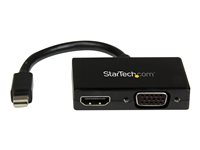 StarTech.com Mini DisplayPort to HDMI and VGA - 2 in 1 Travel Adapter - Mini DisplayPort to VGA Adapter - Mini DP to HDMI Dongle - Monitor Adapter (MDP2HDVGA) - Videokonverter - DisplayPort - HDMI, VGA - svart MDP2HDVGA