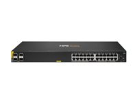 HPE Aruba Networking CX 6000 24p 10M/100M/1G Class4 PoE 4p SFP 1G 370W Switch - Switch - Styrt - 24 x 10/100/1000 (PoE+) + 4 x Gigabit SFP (opplink) - side til side-luftflyt - rackmonterbar, veggmonterbar - PoE+ (370 W) - BTO R8N87B
