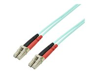 StarTech.com 5m Fiber Optic Cable - 10 Gb Aqua - Multimode Duplex 50/125 - LSZH - LC/LC - OM3 - LC to LC Fiber Patch Cable - Koblingskabel - LC multimodus (hann) til LC multimodus (hann) - 5 m - 5 m - fiberoptisk - dupleks - 50 / 125 mikroner - akvamarin - for P/N: MASFP10GBSR, SFP10GBLRMST, SFP10GBSRST, SFP10GSRSST, SFP10GSRXST, SV565FXHD4KU A50FBLCLC5