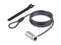 StarTech.com Nano Slot Compatible 6.6ft (2m) Cable Lock, Laptop Security - Sikkerhetskabellås - svart og sølv - 2 m SNANOC4D-LAPTOP-LOCK