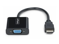 StarTech.com HDMI to VGA Adapter, 1080p, Active Video Converter - Video adapter - HDMI hann til HD-15 (VGA) hunn - 18.95 cm - svart - 1080p-støtte, aktiv, dreven av buss HD2VGAE3