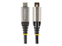StarTech.com 3ft 1m Top Screw Locking USB C Cable 10Gbps, USB 3.1/3.2 Gen 2 Type-C Cable, 100W (5A) Power Delivery Charging, DP Alt Mode, Single Screw Lock, USB-C to C Cord, Charge/Sync - Thunderbolt 3 Compatible (USB31CCTLKV1M) - USB-kabel - 24 pin USB-C (hann) rett/låsende til 24 pin USB-C (hann) rett - USB 3.2 Gen 2 / DisplayPort 1.4 /Thunderbolt 3 - 1 m - 8K-støtte - svart, grå USB31CCTLKV1M