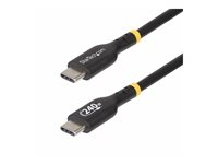 StarTech.com 1m USB C Charging Cable, USB-IF Certified USB-C Cable, 240W - USB-kabel - 24 pin USB-C (hann) til 24 pin USB-C (hann) - USB 2.0 - 48 V - 5 A - 1 m - USB Power Delivery (240 W), utvidet effektområde (EPR), støtte for Power Delivery 3,1 - svart USB2EPR1M