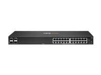 HPE Aruba Networking CX 6000 24p 10M/100M/1G 4p SFP 1G Switch - Switch - Styrt - 24 x 10/100/1000 + 4 x Gigabit SFP (opplink) - side til side-luftflyt - rackmonterbar, veggmonterbar - BTO R8N88B#ABB