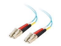 C2G LC-LC 10Gb 50/125 OM3 Duplex Multimode PVC Fiber Optic Cable (LSZH) - Nettverkskabel - LC multimodus (hann) til LC multimodus (hann) - 3 m - 3 m - fiberoptisk - dupleks - 50 / 125 mikroner - OM3 - halogenfri - akvamarin 85551