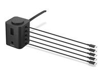 Lenovo Smart Charger - Ladestasjon - 19 watt - 1 A - 5 utgangskontakter (24 pin USB-C) - svart - Hele verden 40G0SC65WW